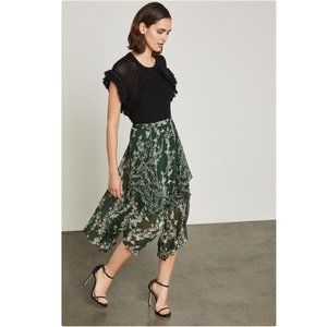 BCBGMaxAzria floral blooms asymmetrical skirt